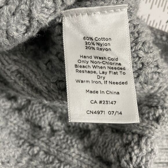 Talbots Gray Cable Knit Sweater Women’s L – Quarter Zip, Long Sleeve Pullover - Picture 5 of 14